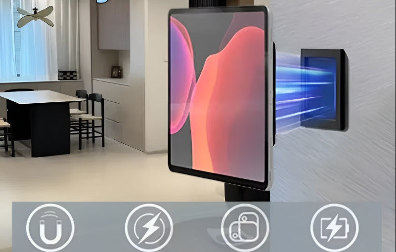 Magnetic Wall Tablet Holder – USB-C Wireless Charging Dock and Smart Home Control Panel Mount for Android Tablets and iPad Displays