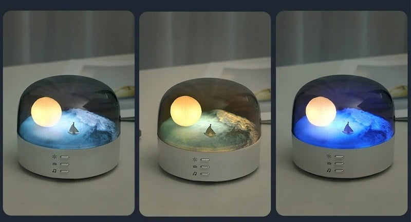 Bluetooth Music Box Portable Speaker – High Quality Sound Effects Wireless Mini Bluetooth Speaker with Ambient Light Strip and Soft Dimming Glow
