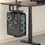 Adjustable Under-Desk CPU Holder – Clamp or Side-Mount Computer Tower Bracket for Standing Desks, Space Saving and Organized Workstations