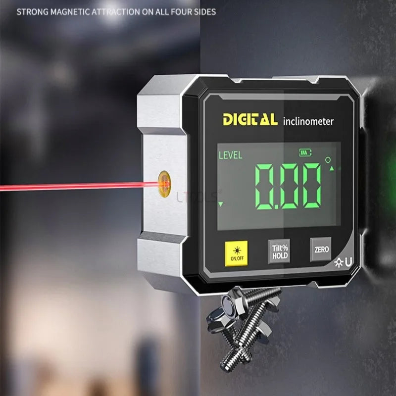 Digital Angle Gauge Protractor - Magnetic Electronic Inclinometer with LCD Display for Precision Measuring and Construction Projects