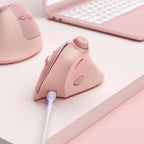 Ergonomic Wireless Mouse – Rechargeable Bluetooth and 2.4G Vertical Mouse with Quiet Clicks and Volume Knob for PC