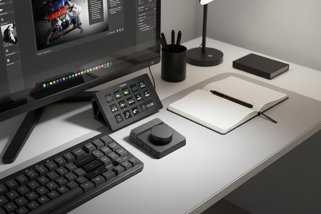 Creative Video Editing Controller – RGB Keypad Dial Console for Fast Photo Editing, Video Production and Intelligent Studio Workflow