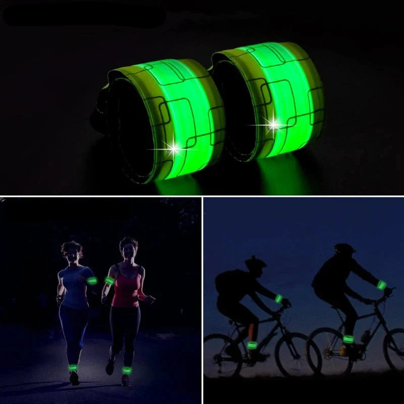 Rechargeable LED Running Armbands – Reflective High Visibility Safety Bands for Night Running, Cycling, Walking and Outdoor Fitness
