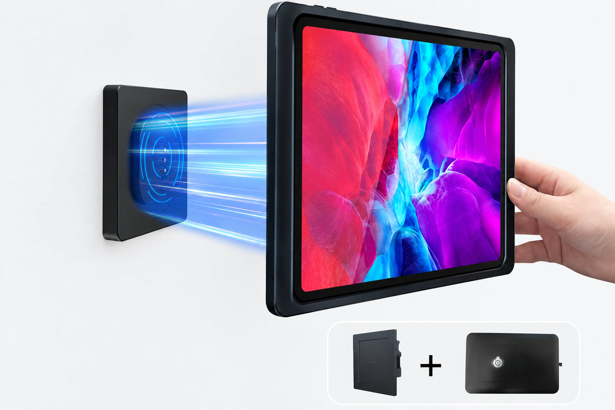 Magnetic Wall Tablet Holder – USB-C Wireless Charging Dock and Smart Home Control Panel Mount for Android Tablets and iPad Displays