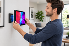 Magnetic Wall Tablet Holder – USB-C Wireless Charging Dock and Smart Home Control Panel Mount for Android Tablets and iPad Displays