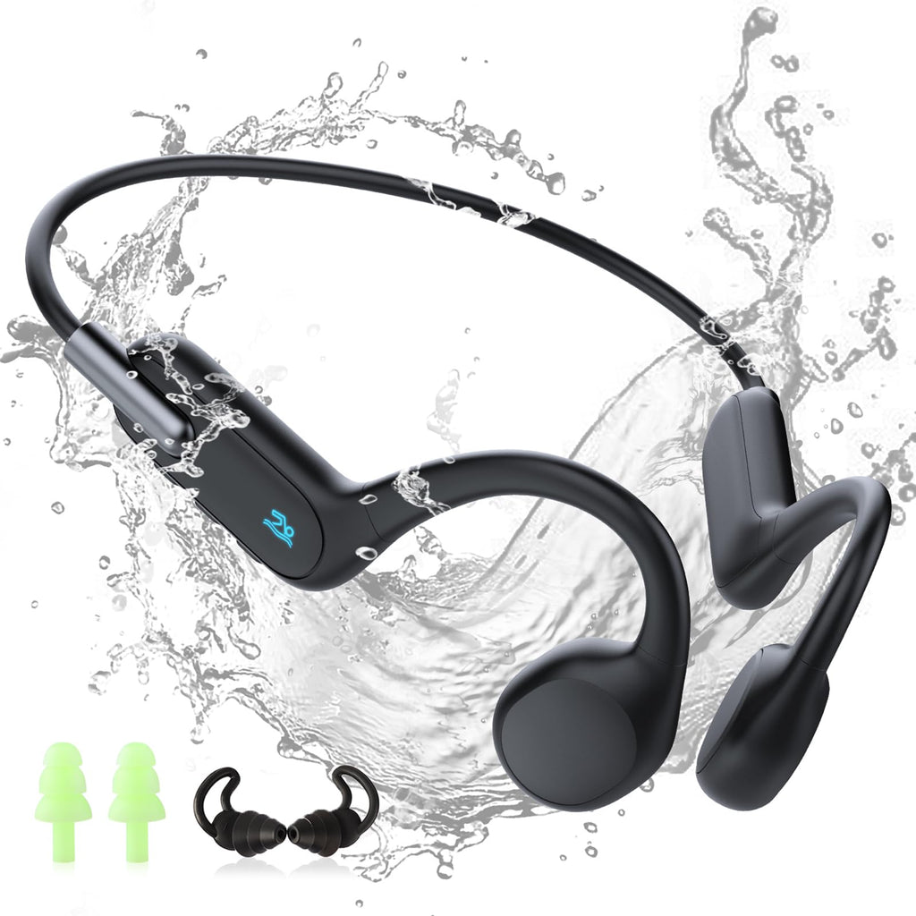 Waterproof Bone Conduction Swimming Earphones – Bluetooth 5.4 MP3 Headset (32GB)