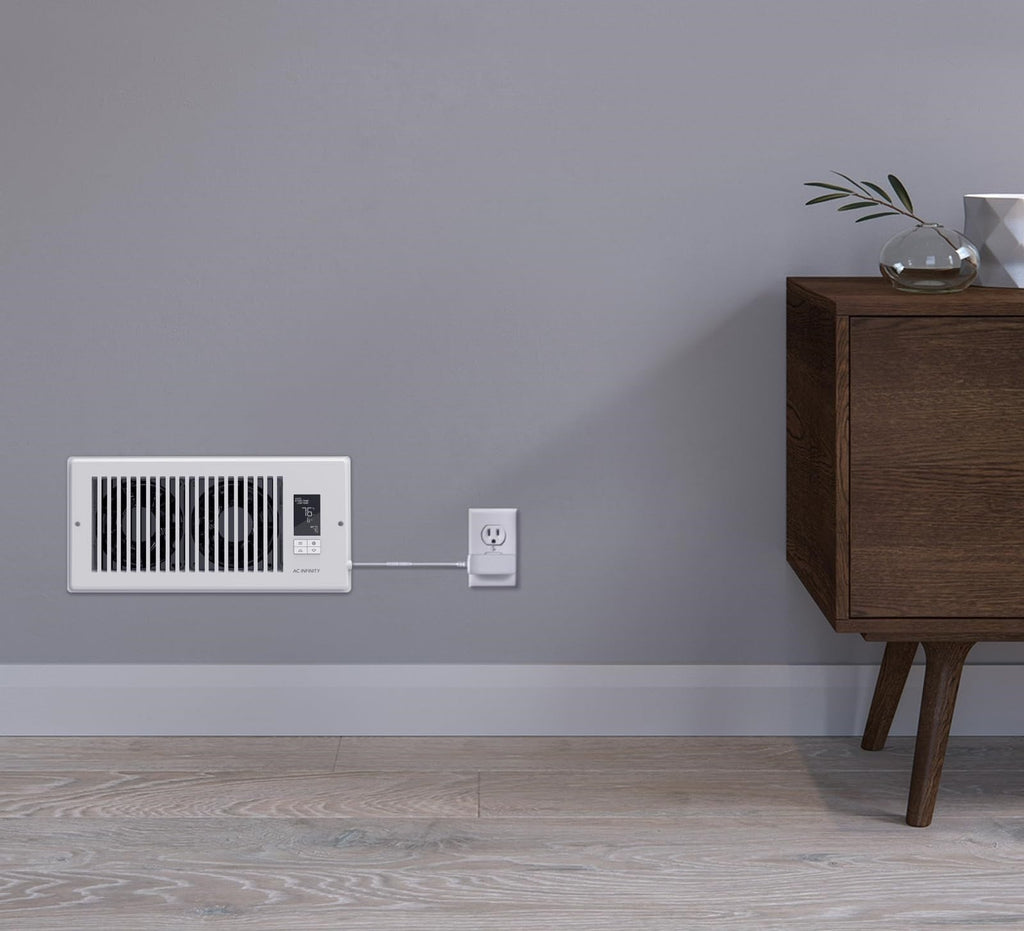 Bluetooth-Controlled Register Air Vent Booster Fan – 10-Speed Dual Engine HVAC Airflow Enhancer for Quiet Heating & Cooling