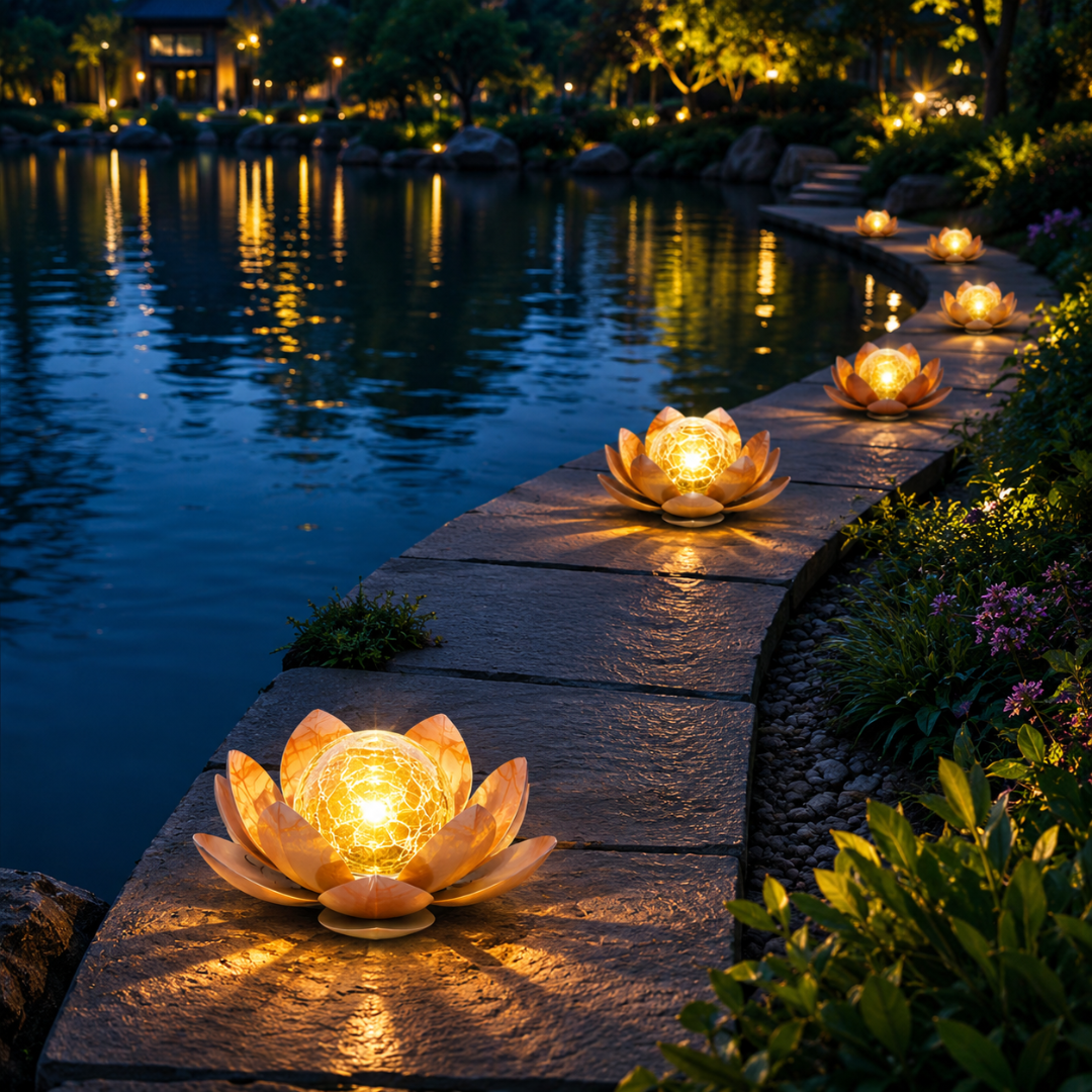 MoonBloom Solar Lotus Garden Light