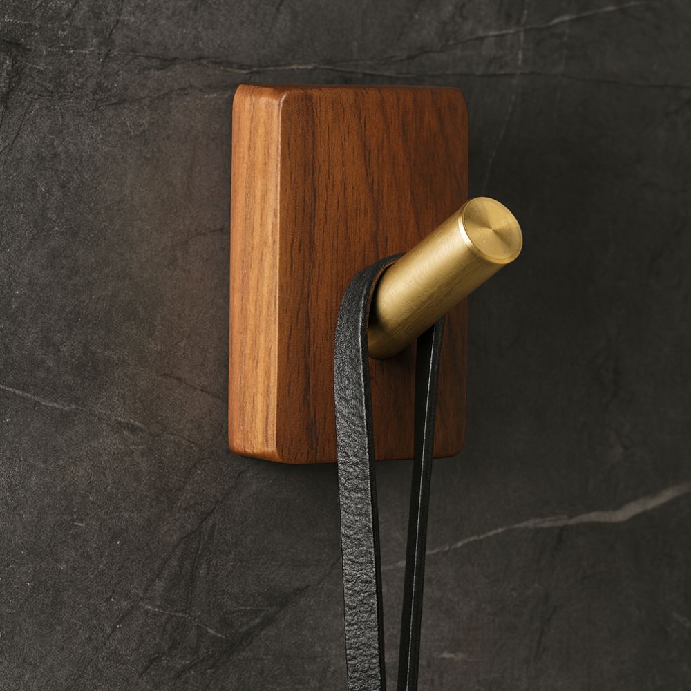 Natural Wood Hook Wall Organizer