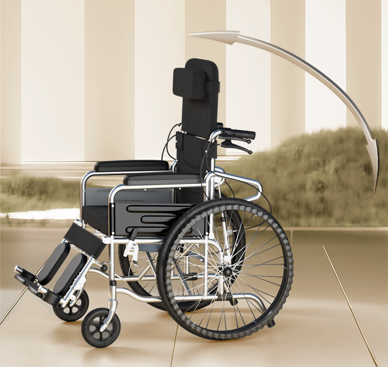 Easy Move Foldable Elderly Travel Wheelchair