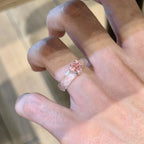 Blush Bloom Crystal Heart Ring