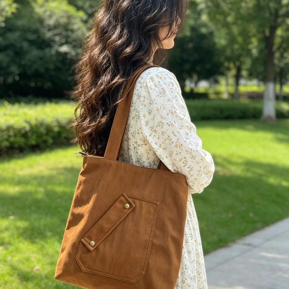 Pocket Plus Canvas Tote Shoulder Bag
