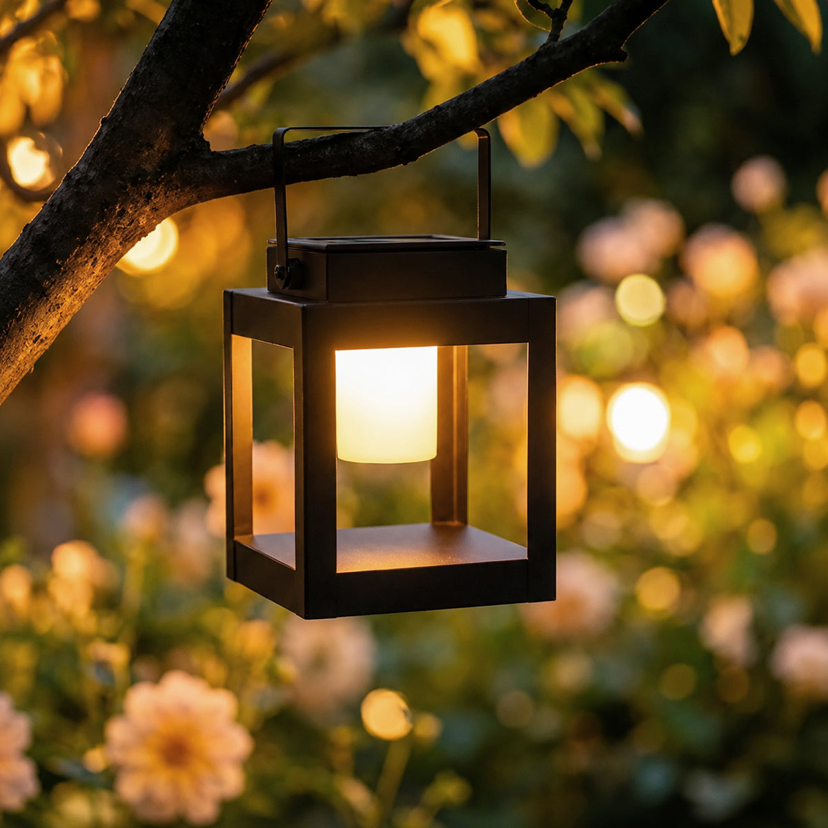 Portable Solar Lantern with Handle & 3-Level Dimmable Light