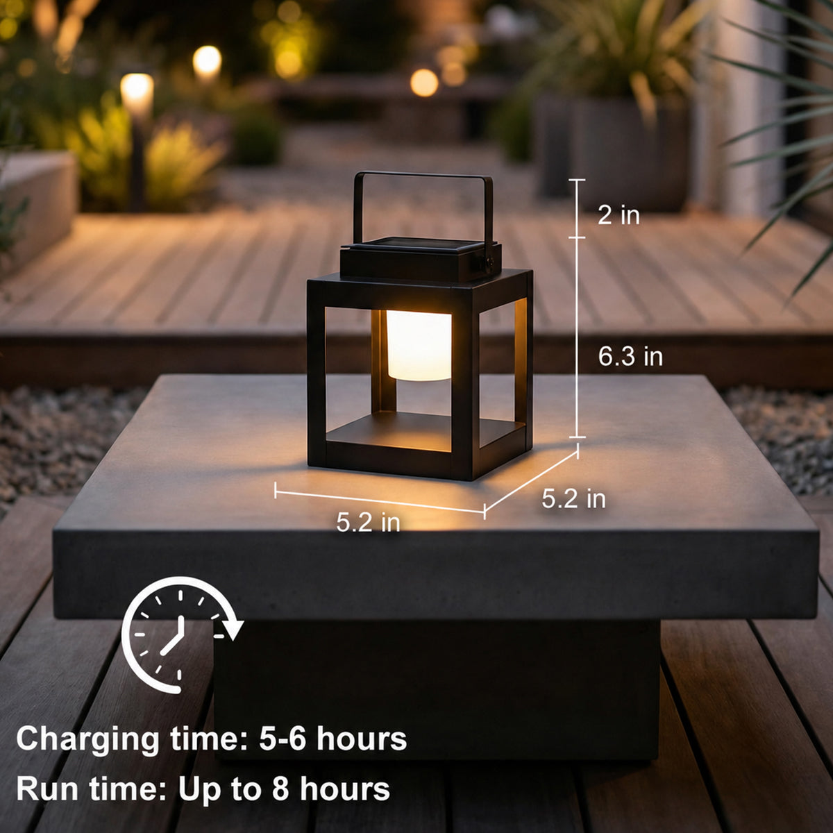 Portable Solar Lantern with Handle & 3-Level Dimmable Light