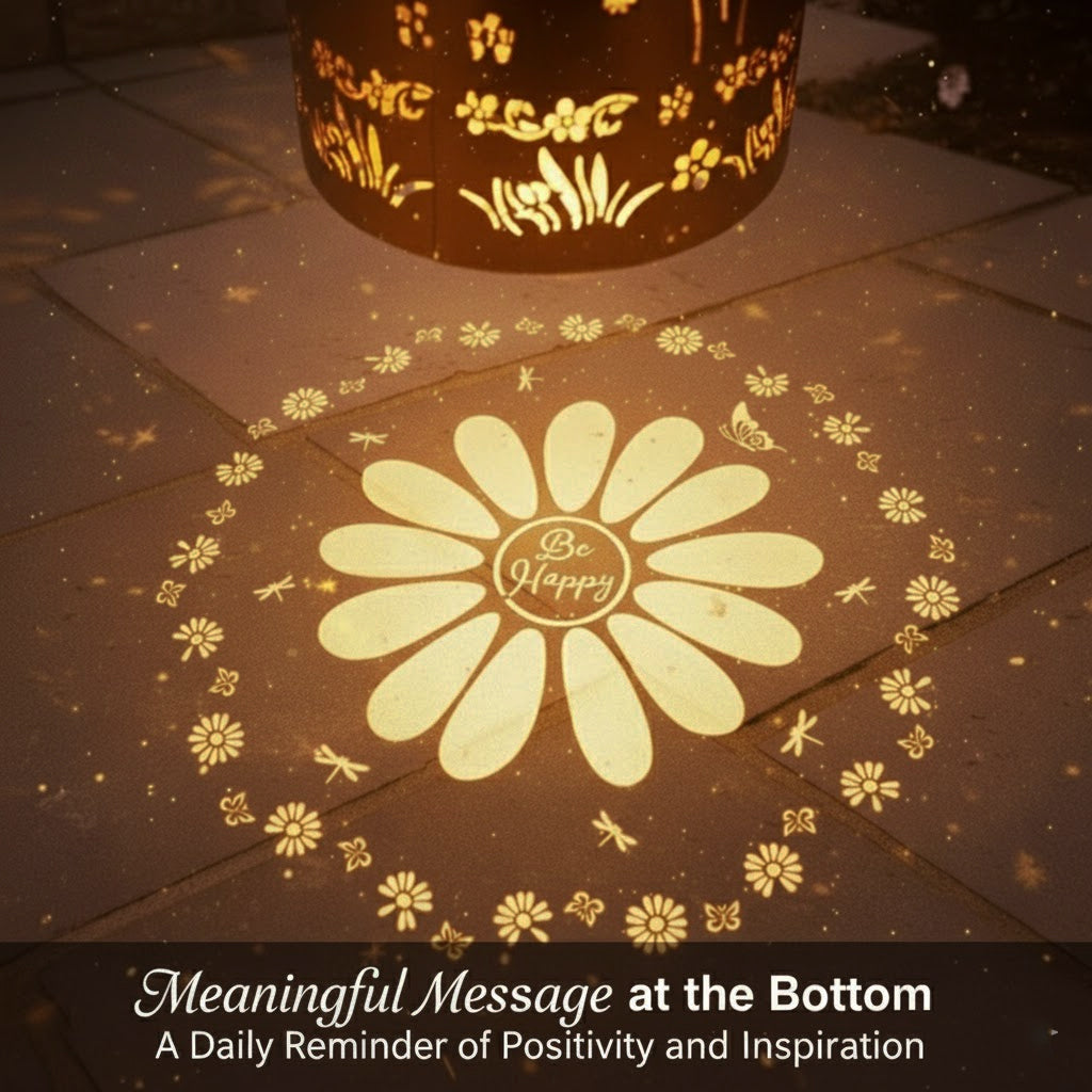 Solar Hanging Lantern with Butterfly & Flower Projection