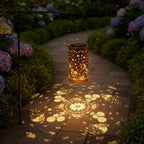 Solar Hanging Lantern with Butterfly & Flower Projection