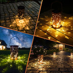 Solar Hanging Lantern with Butterfly & Flower Projection