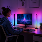 RGB Music Rhythm Light Bar - USB Rechargeable Audio Pickup Lamp for Desktop Gaming Decoration and Modern Ambient Lighting