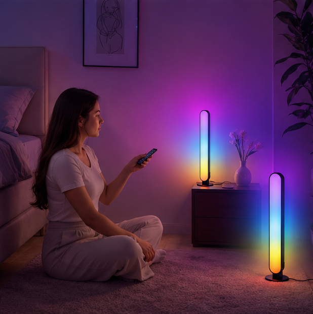 RGB Music Rhythm Light Bar - USB Rechargeable Audio Pickup Lamp for Desktop Gaming Decoration and Modern Ambient Lighting