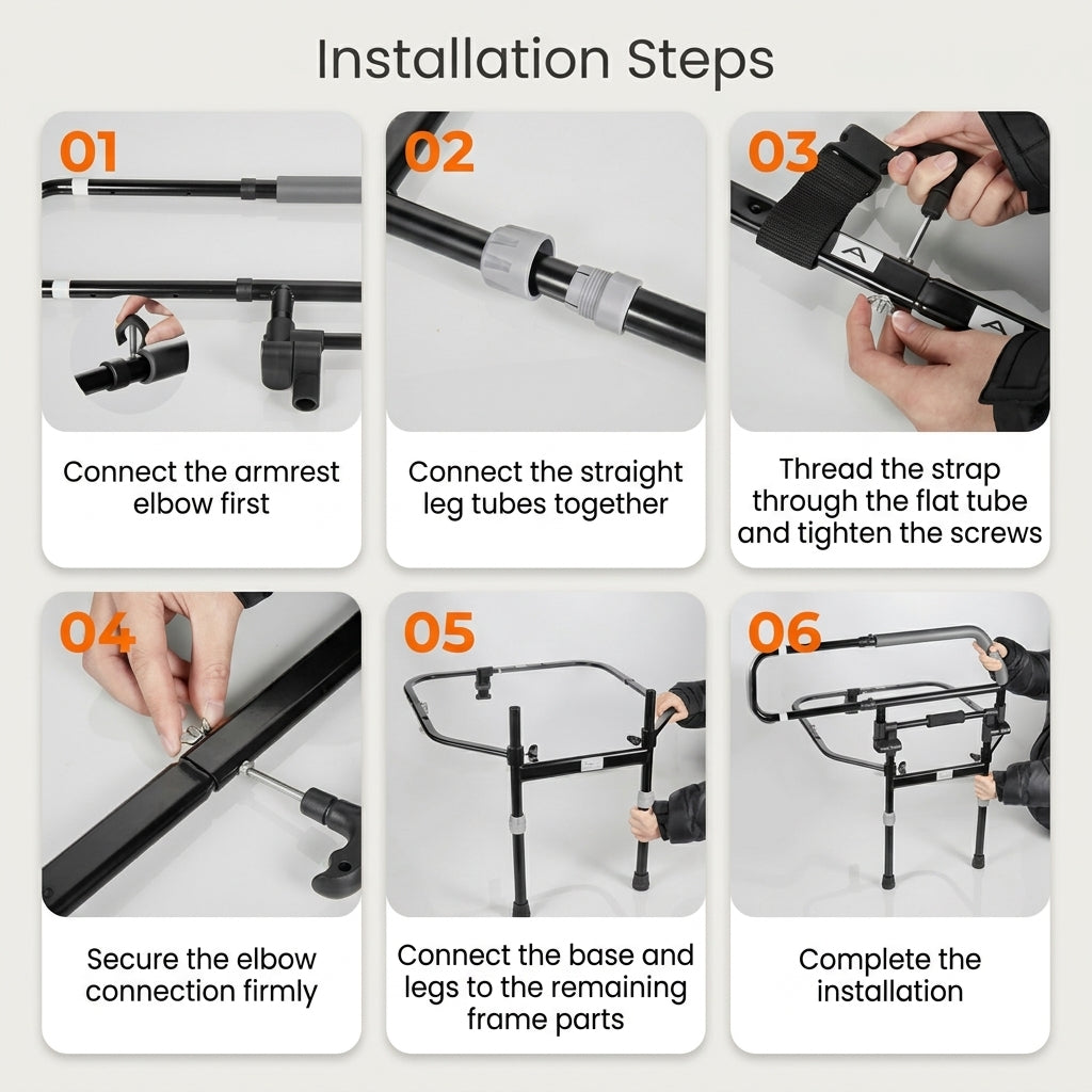Elderly Stand-Up Adjustable Folding Bedside Support Rail