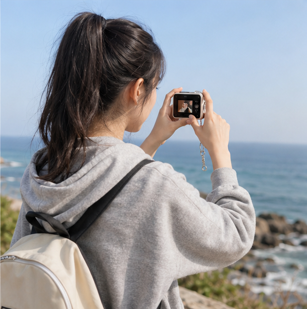 Retro Mini CCD Camera - Portable HD Keychain Digital Camera for Outdoor Travel Photography and Everyday Memory Recording