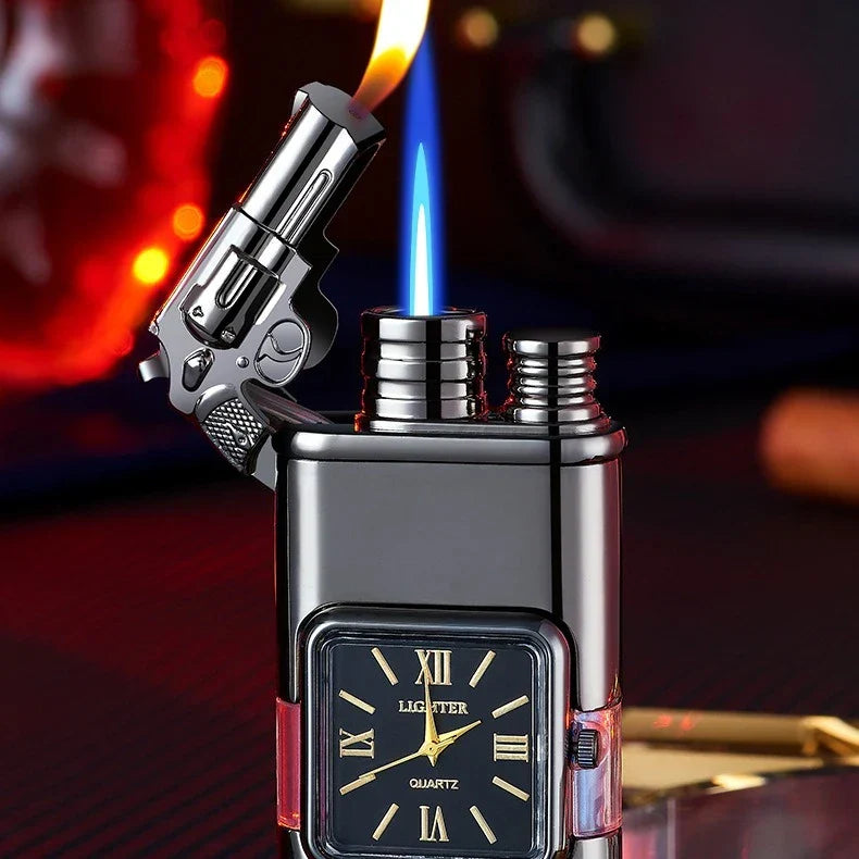 Twin Jets Quartz Dial Dual Flame Metal Lighter