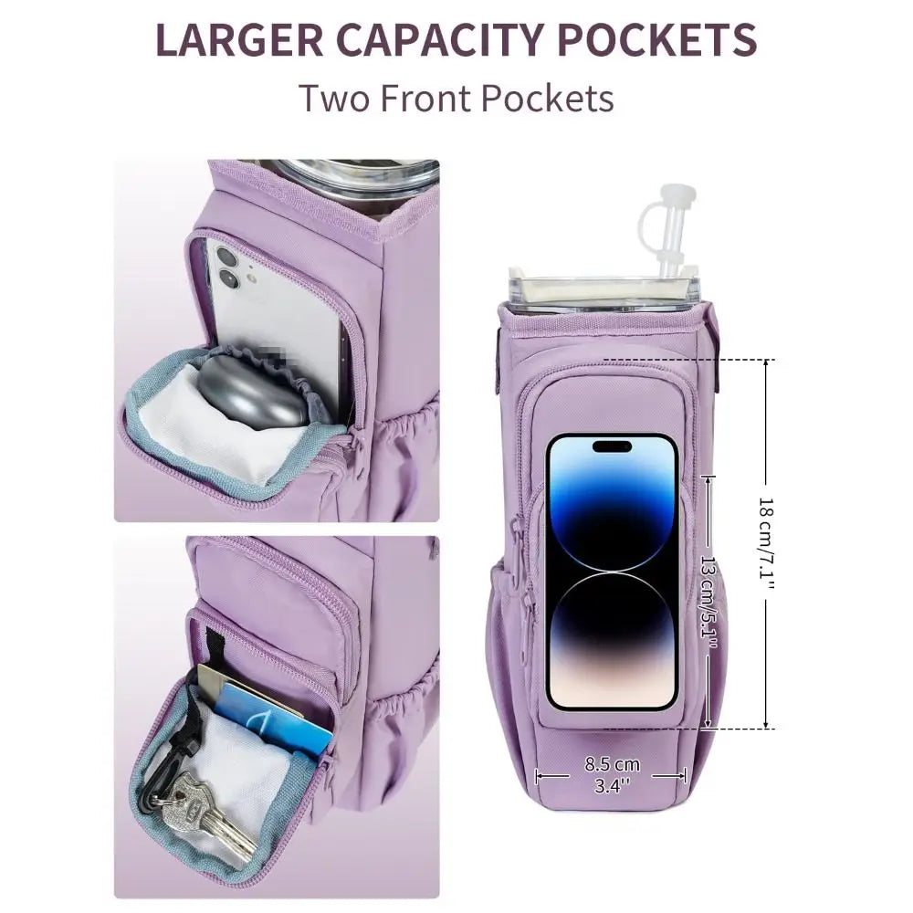 On the Go Insulated Water Bottle Carrier Sling Bag