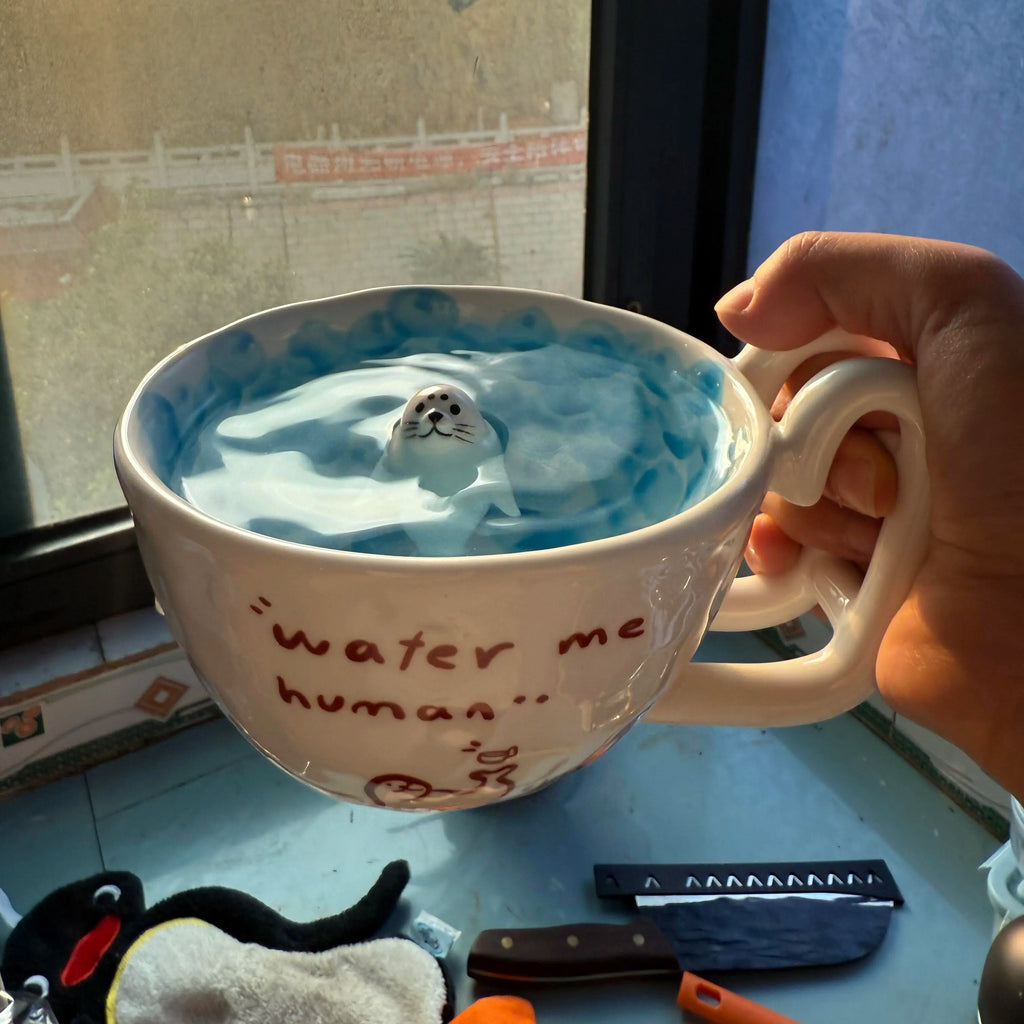 Tiny Seal Ocean Wave Coffee Mug