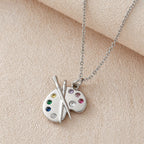 Artist Palette Gemstone Pendant Necklace