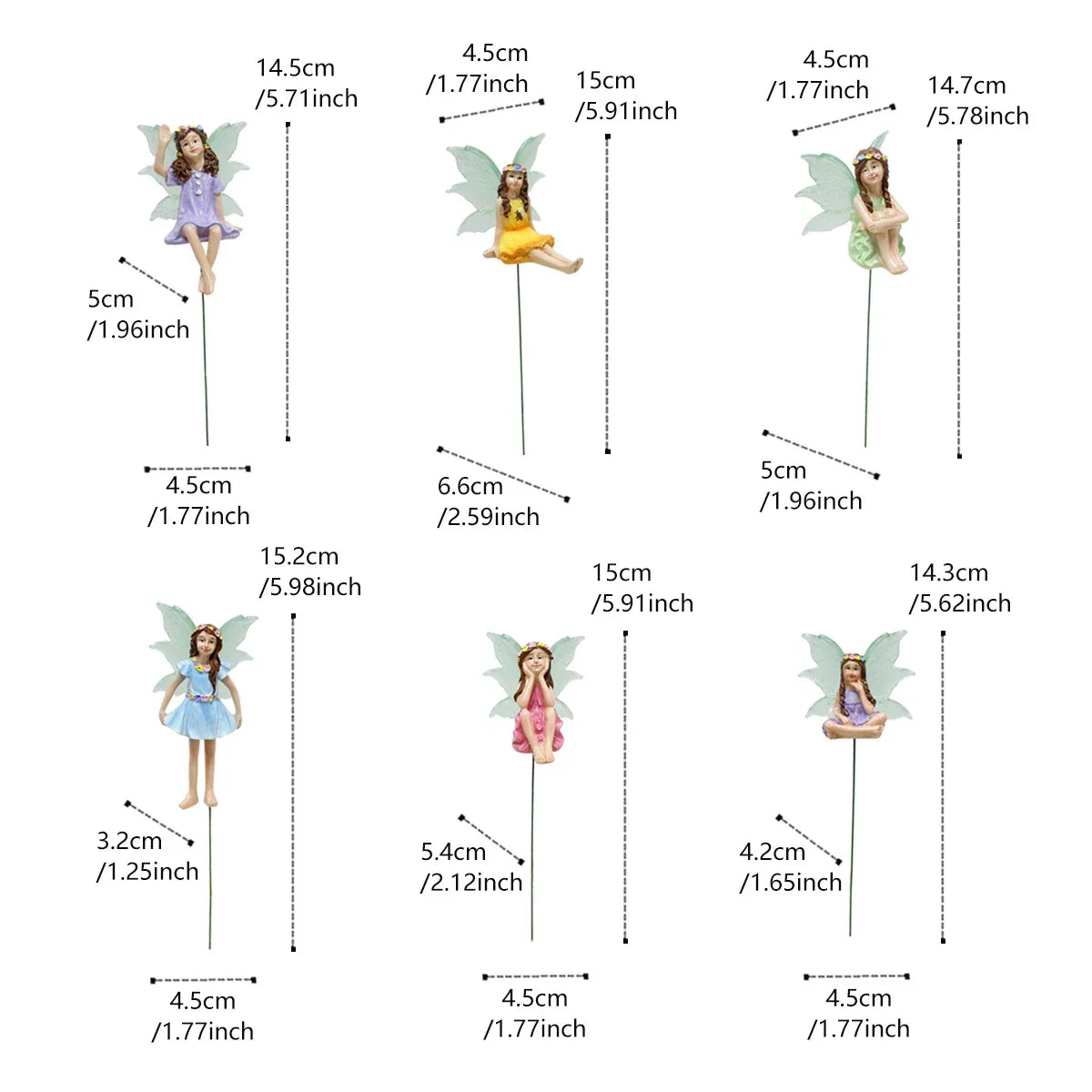 Fairy Garden Figurines 6pc Set Bonsai Miniature Decor