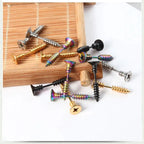 Realistic Screw Industrial Steel Earrings