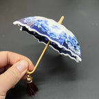 Traditional Floral Ceramic Umbrella Tea Strainer