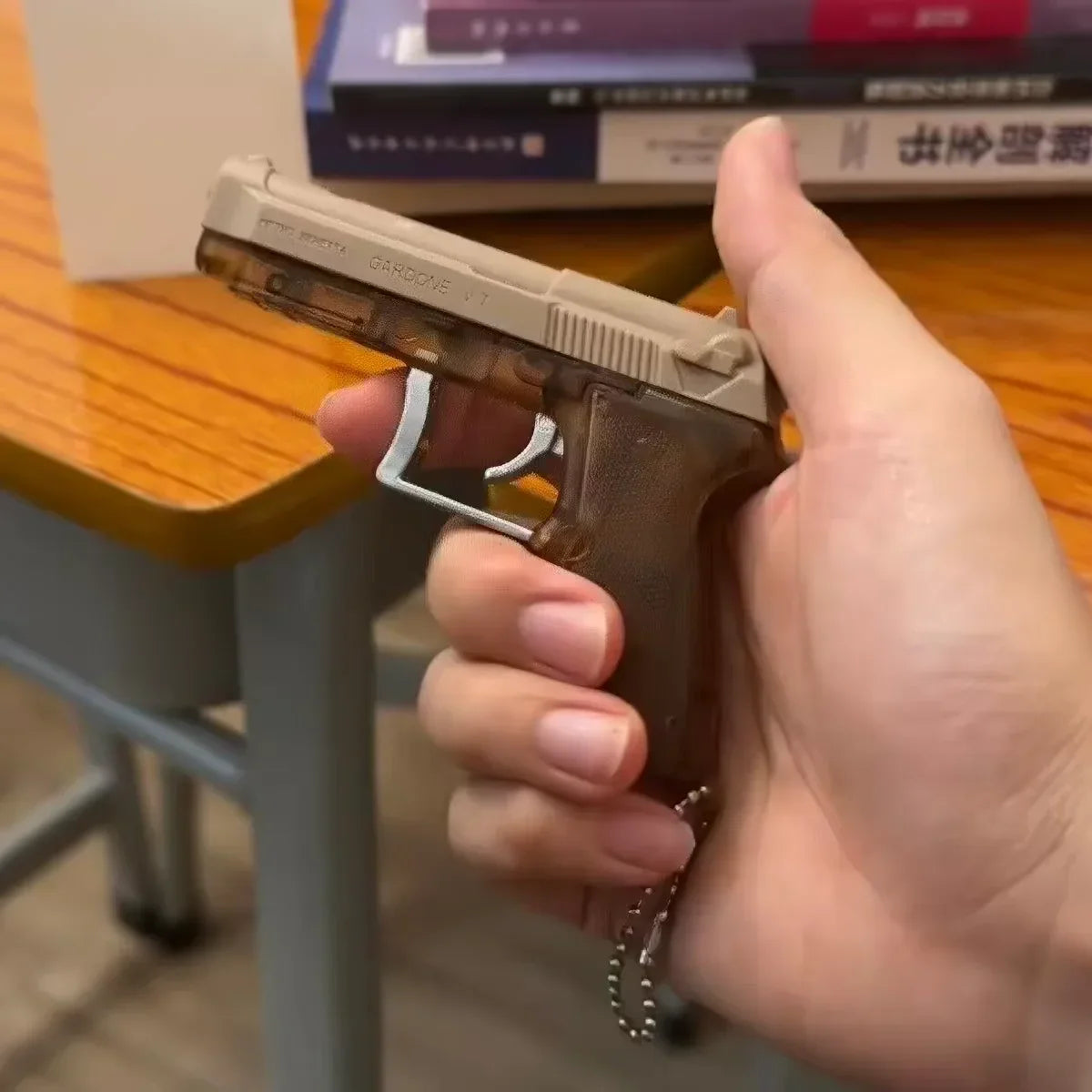Surprise Prank Gun Shape Keychain