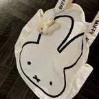 Marshmallow White Bunny Kawaii Canvas Tote Bag