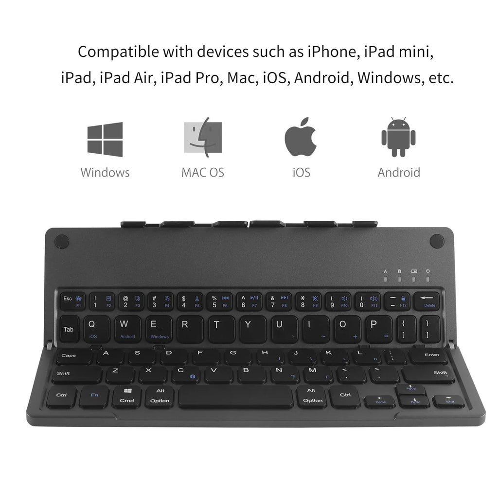 Travel-Friendly Foldable Wireless Keyboard Phone Holder