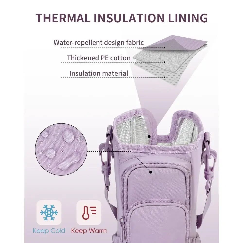 On the Go Insulated Water Bottle Carrier Sling Bag