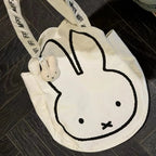 Marshmallow White Bunny Kawaii Canvas Tote Bag