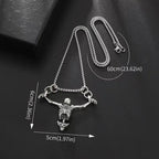 Silver Skeleton Pendant Chain Necklace