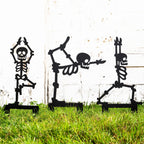 6-Piece Halloween Skeleton Yard Stakes Set - Outdoor Lawn Decorations