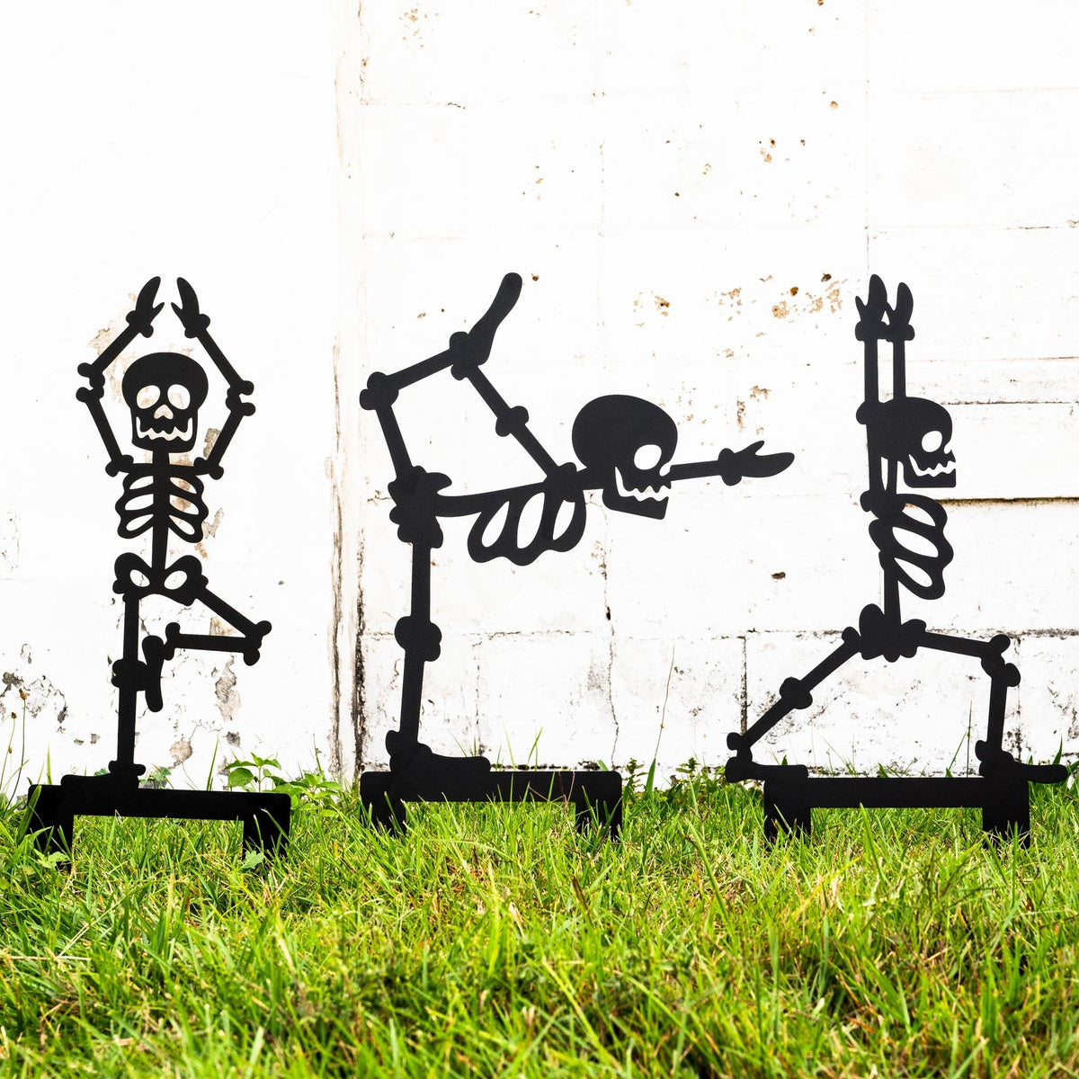 6-Piece Halloween Skeleton Yard Stakes Set - Outdoor Lawn Decorations