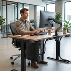 Adjustable Under-Desk CPU Holder – Clamp or Side-Mount Computer Tower Bracket for Standing Desks, Space Saving and Organized Workstations