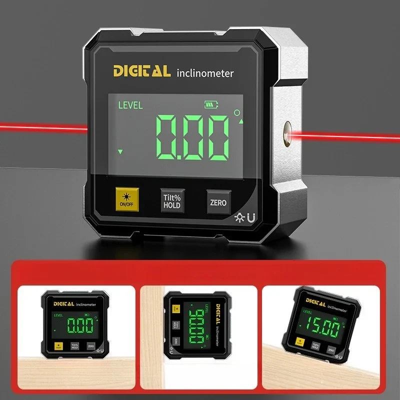 Digital Angle Gauge Protractor - Magnetic Electronic Inclinometer with LCD Display for Precision Measuring and Construction Projects