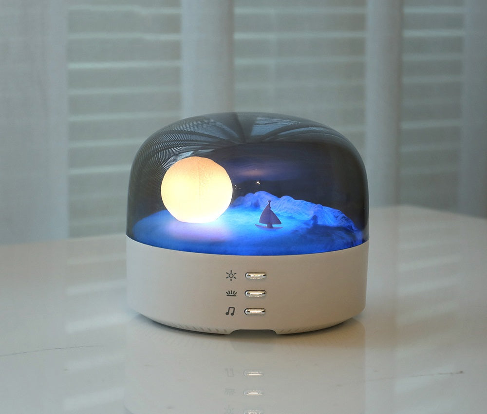 Bluetooth Music Box Portable Speaker – High Quality Sound Effects Wireless Mini Bluetooth Speaker with Ambient Light Strip and Soft Dimming Glow