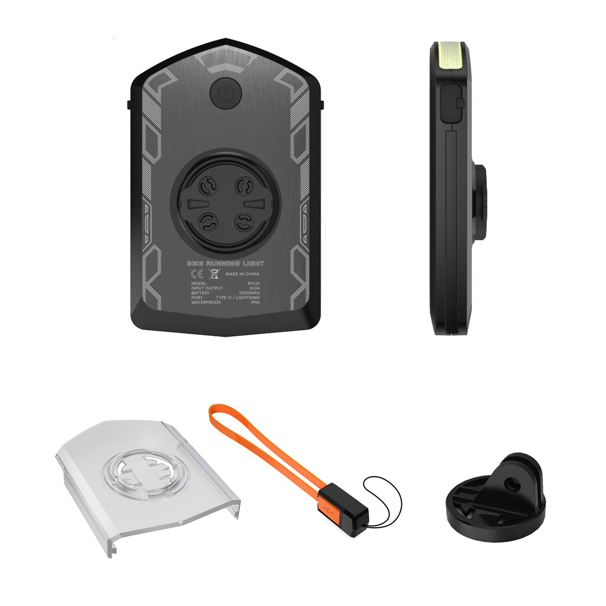 Rechargeable Bicycle Headlight - 5000mAh USB Type-C Cycling Light with High Brightness for Night Riding and Safety Visibility