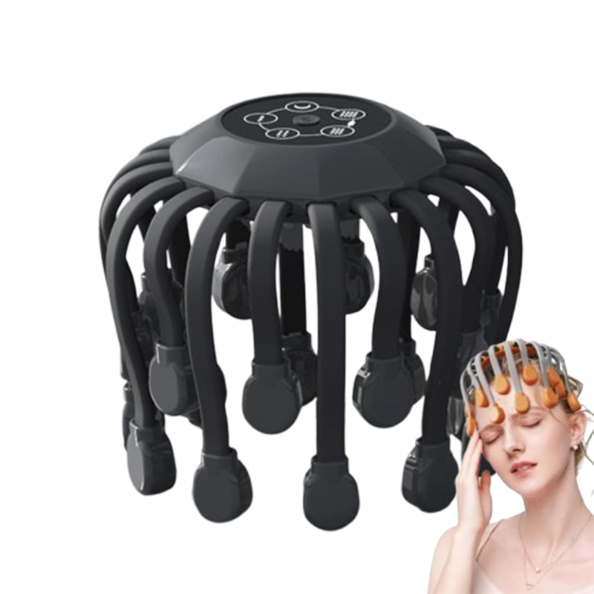 Electric Scalp Massager – 24 Head Octopus Vibration Massage Tool with Bluetooth Music for Relaxation and Stress Relief