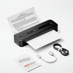 Portable Bluetooth Thermal Printer - Wireless Inkless A4 Mobile Printer for Travel, Business Documents and Home Office Use