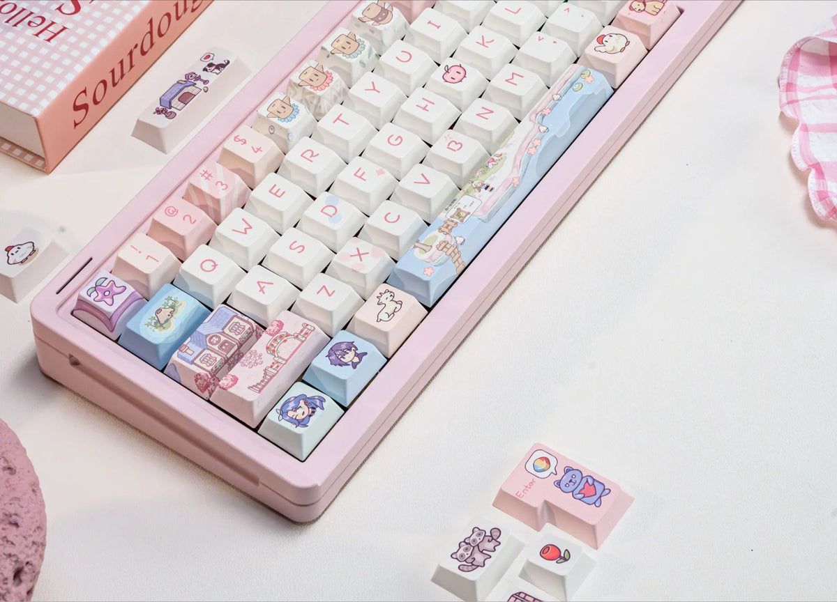 SOA Mint Chocolate Mechanical Keyboard Keycaps – 152 Keys PBT Dye Sublimation Custom Keycap Set for 61–108 Mechanical Keyboards