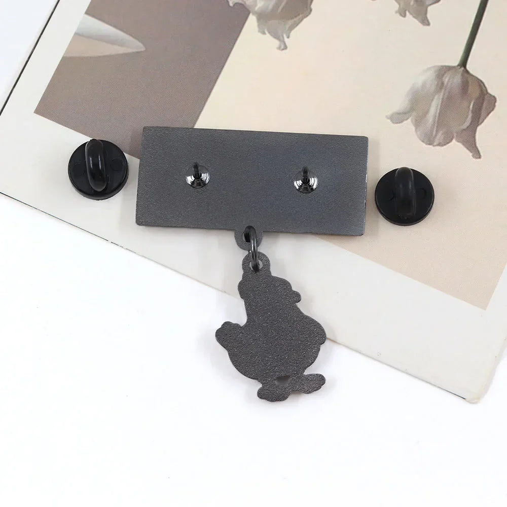 Don't Look at the Chicken Label Pin