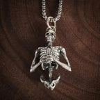 Silver Skeleton Pendant Chain Necklace