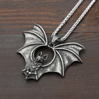 Gothic Night Bat Pendant Necklace